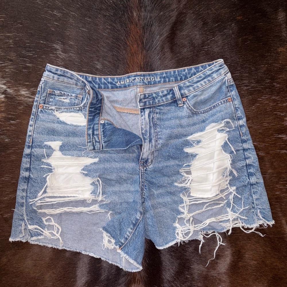 American Eagle Outfitters Ripped Blue Jean Shorts
